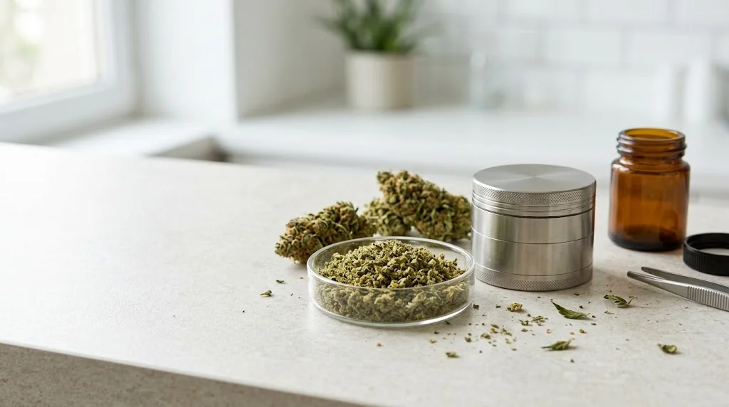 grinded cannabis